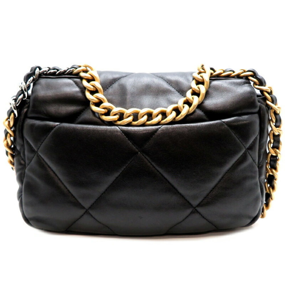 Chanel 19 Lambskin Handbag Black Chain